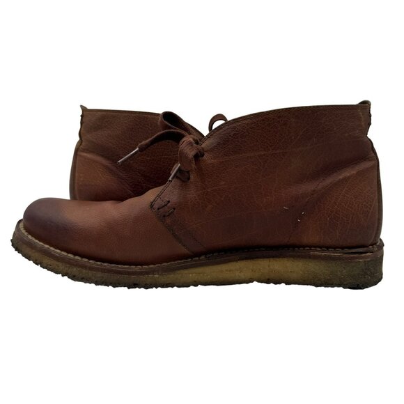 Frye Phillip Crepe Chukka Boots Brown Leather Mens Size 10D With Lace-Up Closure - Picture 6 of 12